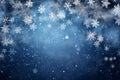 Macro close up of Snowflakes and snow borders on a blue crystal background, hight quality illustration, AI Generative Royalty Free Stock Photo