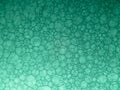 Macro close up of soap bubbles look like scienctific image of cell and cell membrane. green color