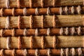 Macro close up on straw mat texture background Royalty Free Stock Photo