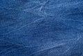 Macro, Close-up of texture details of denim blue jeans. Pattern of fabric or textile is abstract background. Royalty Free Stock Photo