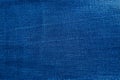 Macro, Close-up of texture details of denim blue jeans. Pattern of fabric or textile is abstract background. Royalty Free Stock Photo