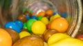 Macro close-up travel over a pile of colorful candies Royalty Free Stock Photo