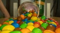 Macro close-up travel over a pile of colorful candies Royalty Free Stock Photo