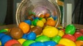 Macro close-up travel over a pile of colorful candies Royalty Free Stock Photo