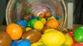 Macro close-up travel over a pile of colorful candies Royalty Free Stock Photo