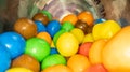 Macro close-up travel over a pile of colorful candies Royalty Free Stock Photo