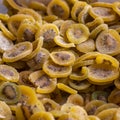 Macro close up round cut and dried kiwi fruit, free market Royalty Free Stock Photo