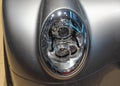 The macro close up view of sport car headlight Royalty Free Stock Photo