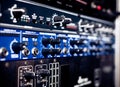 Levels on professional electronic equalizer audio equipment Royalty Free Stock Photo