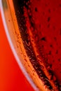 Macro close up wine glass and red or rose wine Royalty Free Stock Photo