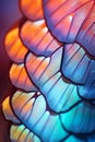 Closeup butterfly wing. Macro wing with vibrant details. AI generated. Royalty Free Stock Photo