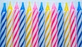 Macro closeup of decorative colored candles Royalty Free Stock Photo