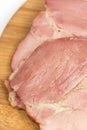 Macro closeup domestic smoked cooked ham
