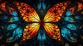 Macro closeup of fractal flower, Butterfly digital artwork for creative graphic design. Generative AI Royalty Free Stock Photo