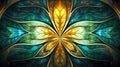Macro closeup of fractal flower, digital artwork for creative graphic design. Generative AI Royalty Free Stock Photo