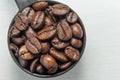 Macro closeup fresh coffee beans Royalty Free Stock Photo