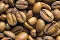 Light roasted coffee beans, top view