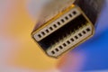 Macro closeup of Mini Displayport cable connector