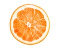 Macro photo of slice of orange fruit isolated on white background Royalty Free Stock Photo