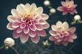 Macro closeup ravishing of blooming dahlia flower petal during springtime.