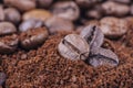 Macro coffee beans background Royalty Free Stock Photo