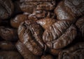 Macro coffee beans texture background