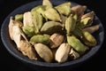 Macro collection, dried green cardamom pods close up Royalty Free Stock Photo