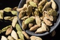 Macro collection, dried green cardamom pods close up Royalty Free Stock Photo