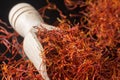 Macro collection, expensive real dried saffron spice close up Royalty Free Stock Photo