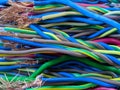 Macro of colorful electric cable with high quality grade Royalty Free Stock Photo