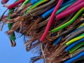 Macro of colorful electric cable with high quality grade on isolated background Royalty Free Stock Photo