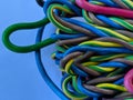 Macro of colorful electric cable with high quality grade on isolated background Royalty Free Stock Photo