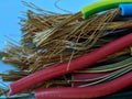 Macro of colorful electric cable with high quality grade on isolated background Royalty Free Stock Photo