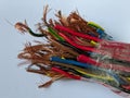 Macro of colorful electric cable with high quality grade on isolated background Royalty Free Stock Photo