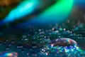 Macro Colors photography of water on a compact disk Royalty Free Stock Photo