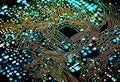 macro computer shot board circuit close motherboard cyberspace line dark glow central processing unit