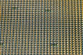 Macro of cpu gold pins and chip of computer Royalty Free Stock Photo