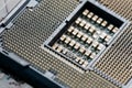 Macro CPU socket.CPU socket The main components of a computer. Royalty Free Stock Photo