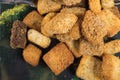 Macro of croutons