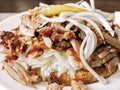 Closeup of delicious greek gyros pita food Royalty Free Stock Photo