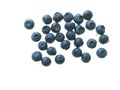 Close-up of a handful of blueberries seen against a white background Royalty Free Stock Photo