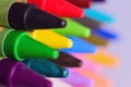 Macro detail of colorful wax crayon colors Royalty Free Stock Photo