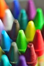 Macro detail of colorful wax crayon colors Royalty Free Stock Photo