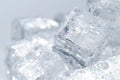 Macro detail of ice cubes with water droplet Royalty Free Stock Photo