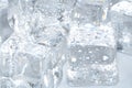 Macro detail of ice cubes with water droplet Royalty Free Stock Photo