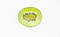 Macro detail of a slice of a fresh kiwi on white background.Transparency. Royalty Free Stock Photo