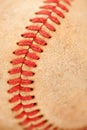 Macro Detail of Worn Baseball Royalty Free Stock Photo