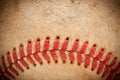 Macro Detail of Worn Baseball Royalty Free Stock Photo