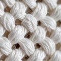 Macro Detail of Woven White Cotton Fabric Texture for Abstract Backgrounds Royalty Free Stock Photo