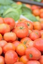 Macro details of Fresh Guava Tomatoes at street side vegetable market
